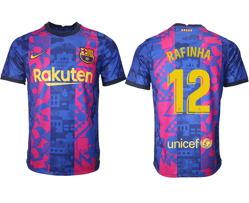 Men 2021-2022 Club Barcelona blue training suit aaa version #12 Soccer Jersey